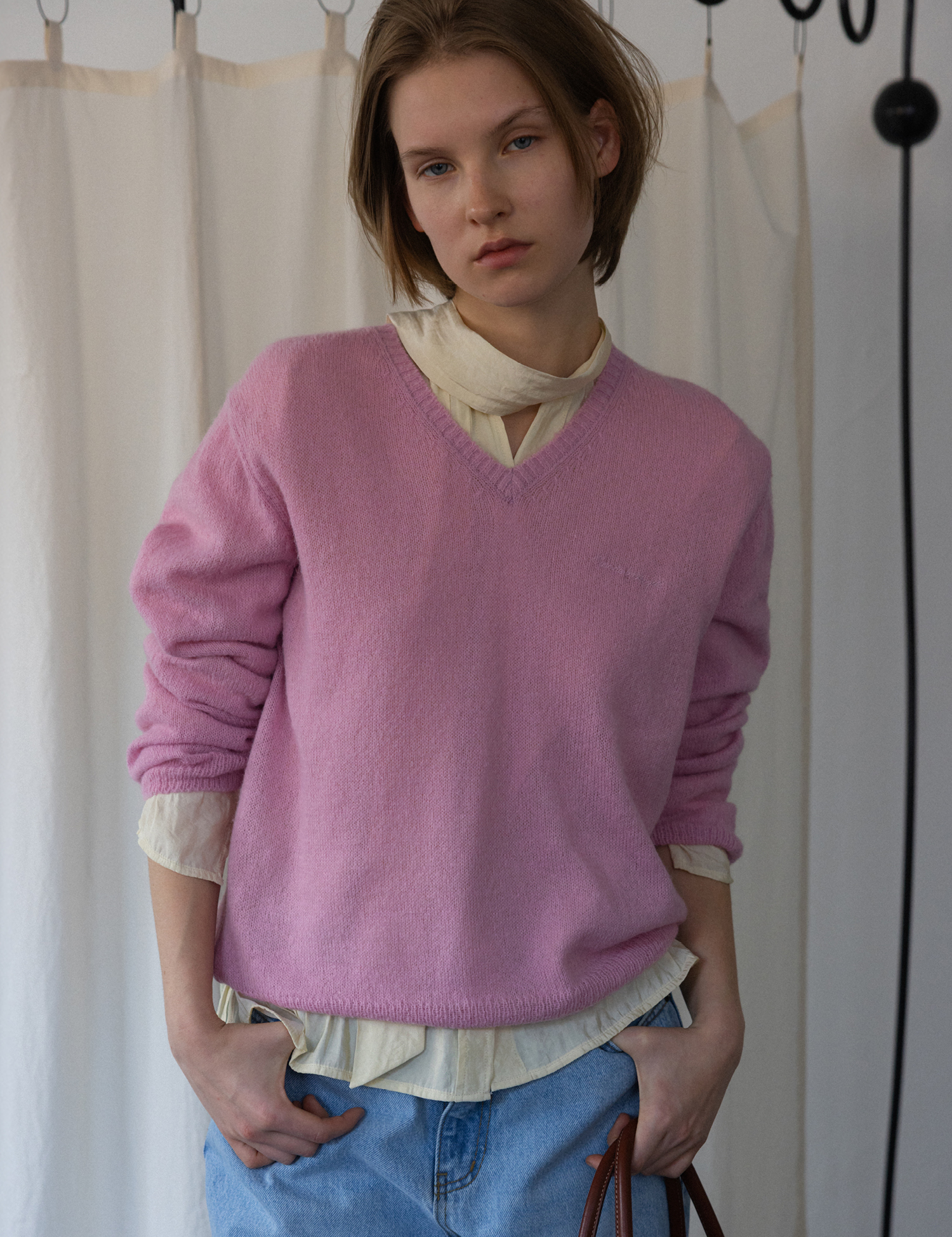 Mumu V-neck Knit (Pink)