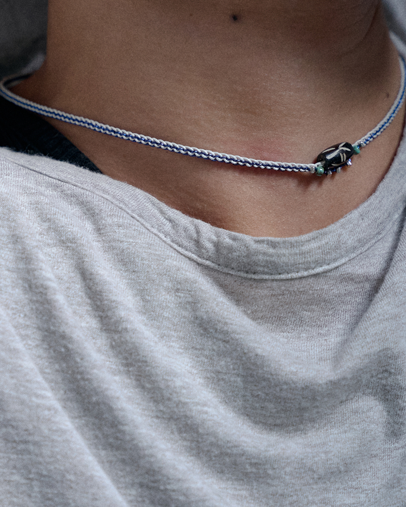 voice in bone metallic crochet necklace (bold) | ファッション通販