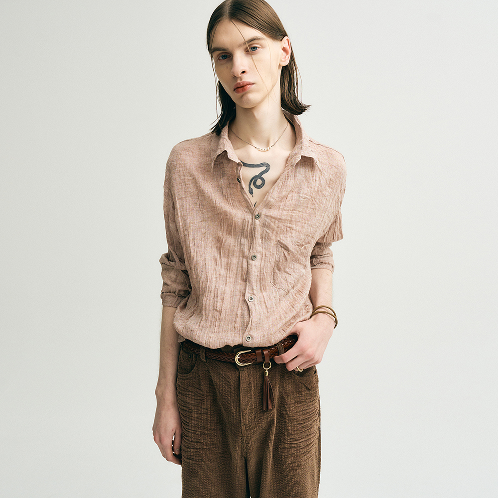 NOIRER ■ Loose Fit Crinkle Linen Shirt Crinkle-Shirt Black Oversized Linen Shirt – CAMIXA