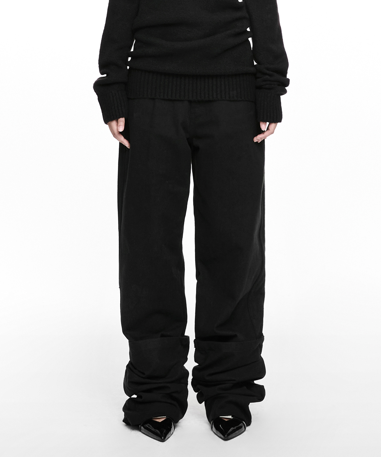 PINTUCK NYLON PANTS (UNISEX) BLACK | ファッション通販サイト NUGU