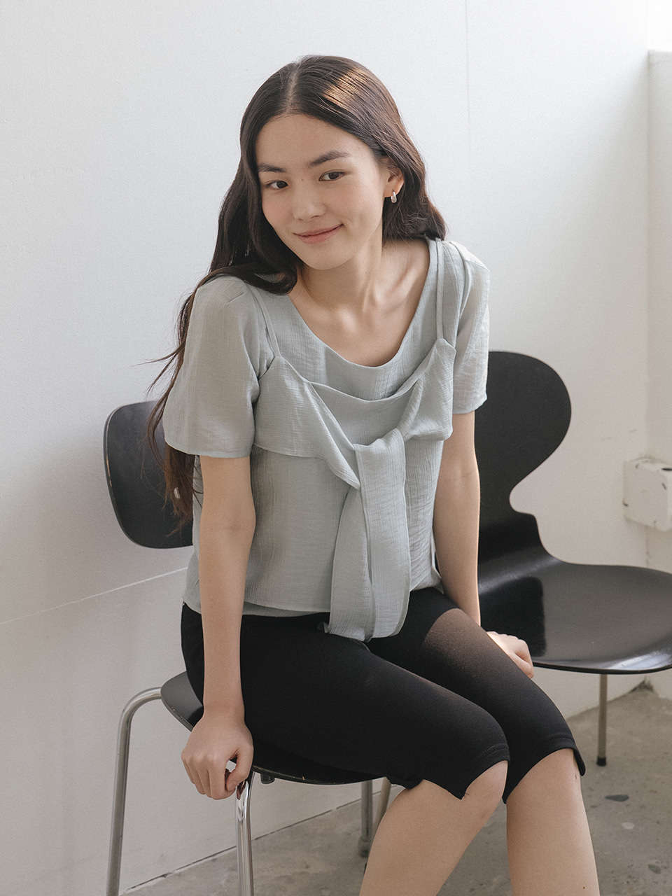 Bustier SET layered blouse [TISU05BL04]_Mint