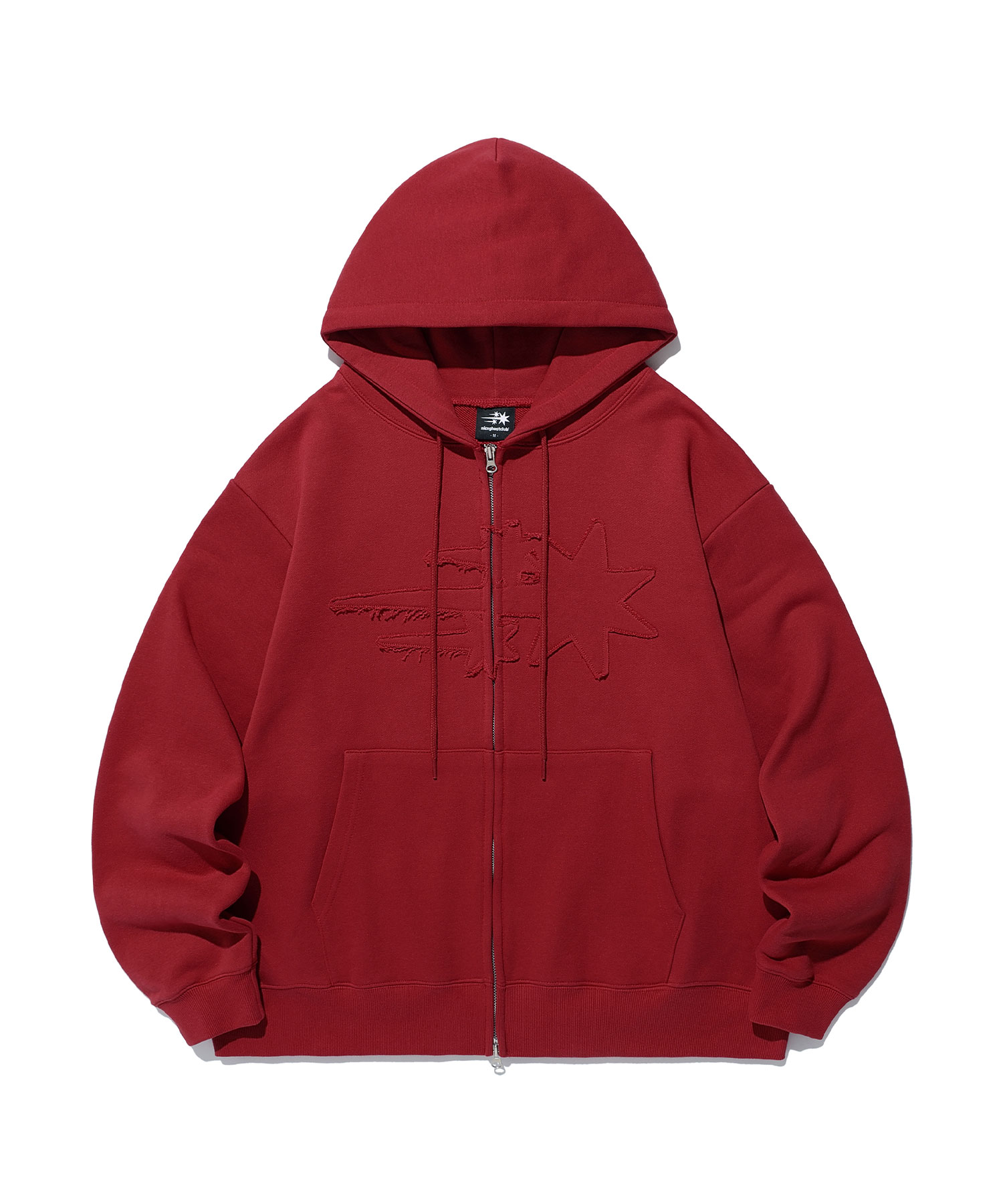 [K-POPアイドル着用] 3STAR LOGO ZIP HOODIE_RED(NG2EFUM480A)