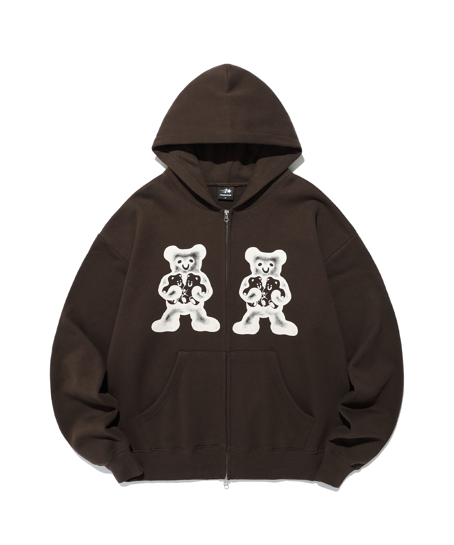 3 GUMMYBEAR SPRAY HOODIE ZIP UP_BROWN(NG2EFUM483A) | ファッション