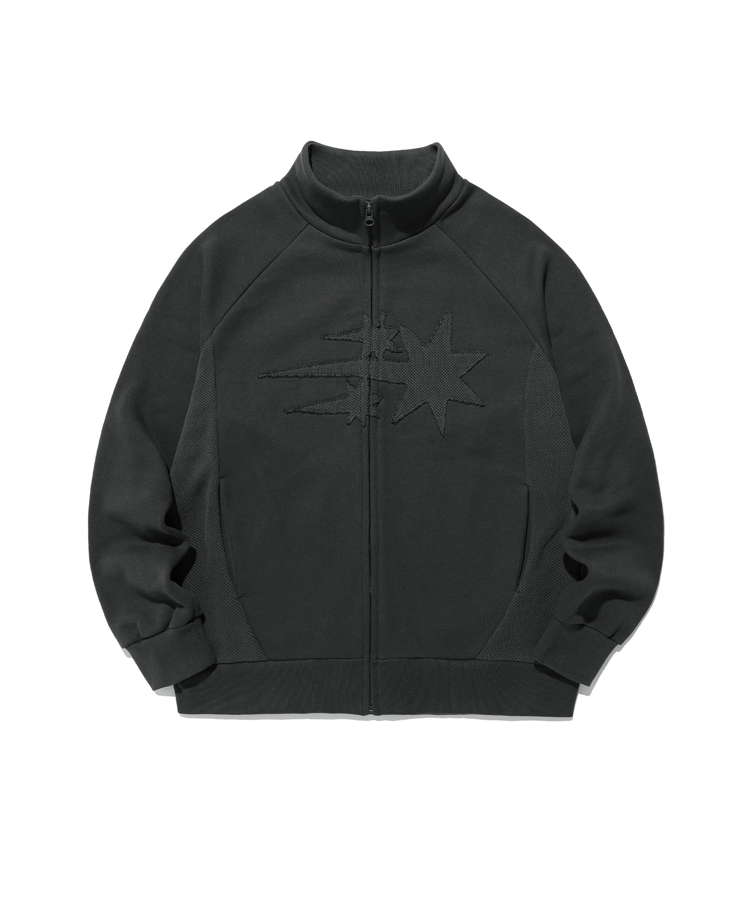 3STARS SWEAT JERSEY ZIP UP_CHARCOAL(NG2EFUM486A)