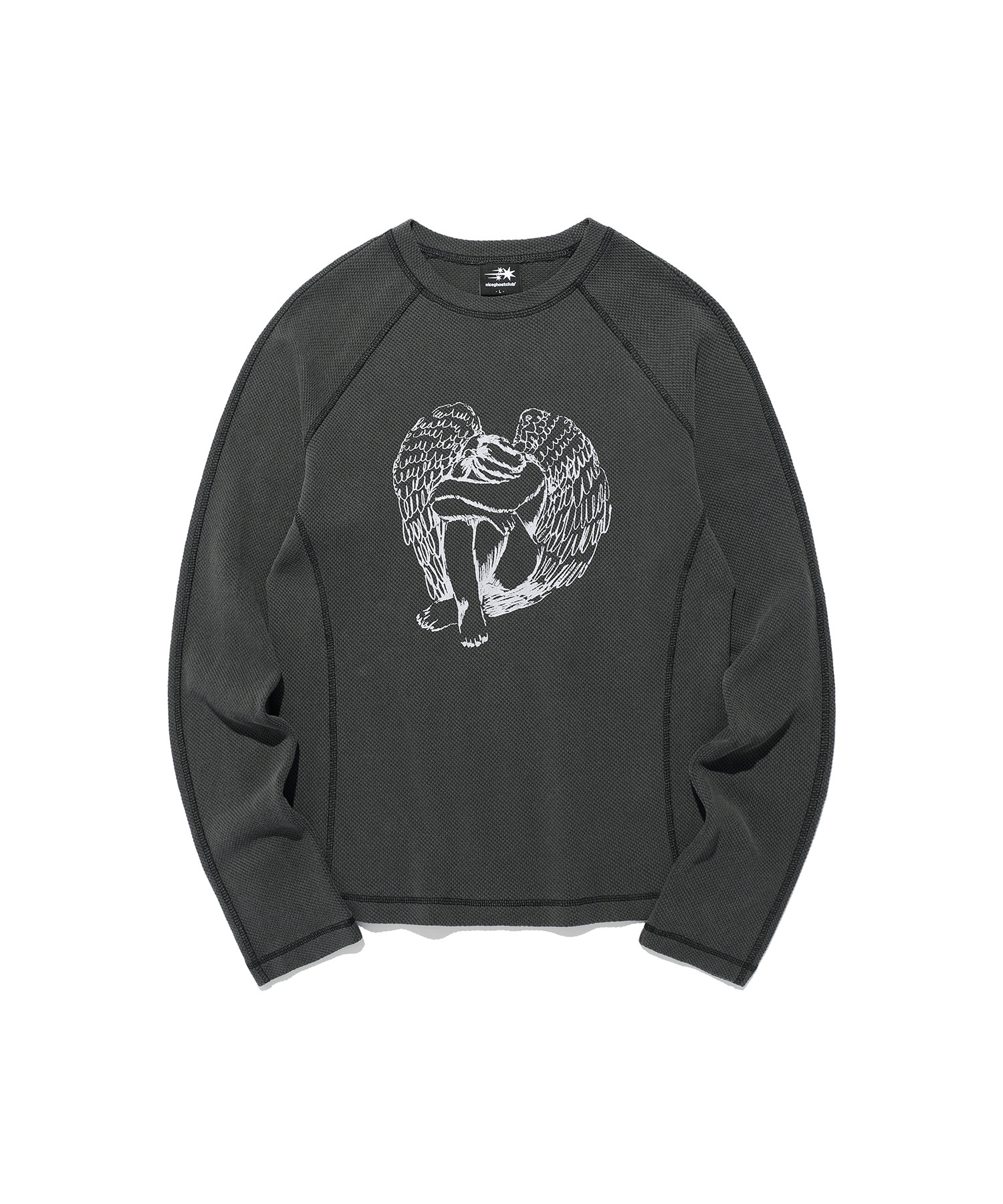 CRYING ANGEL WAFFLE L/S TEE_CHARCOAL(NG2EFUT556A)