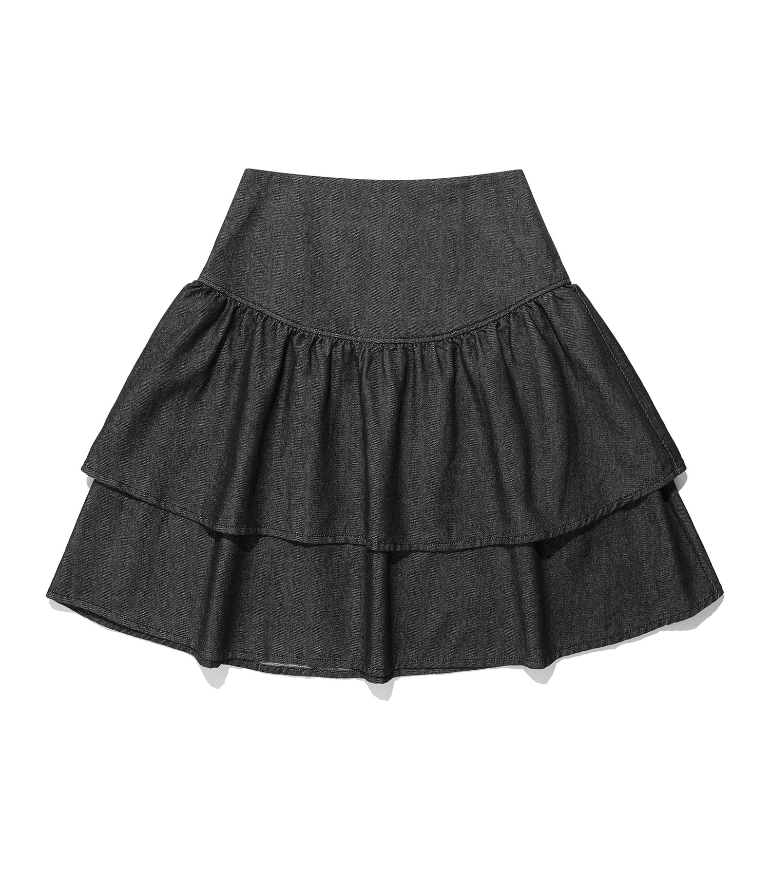 Faye Frill Midi Skirt (FL-246_Charcoal) | ファッション通販