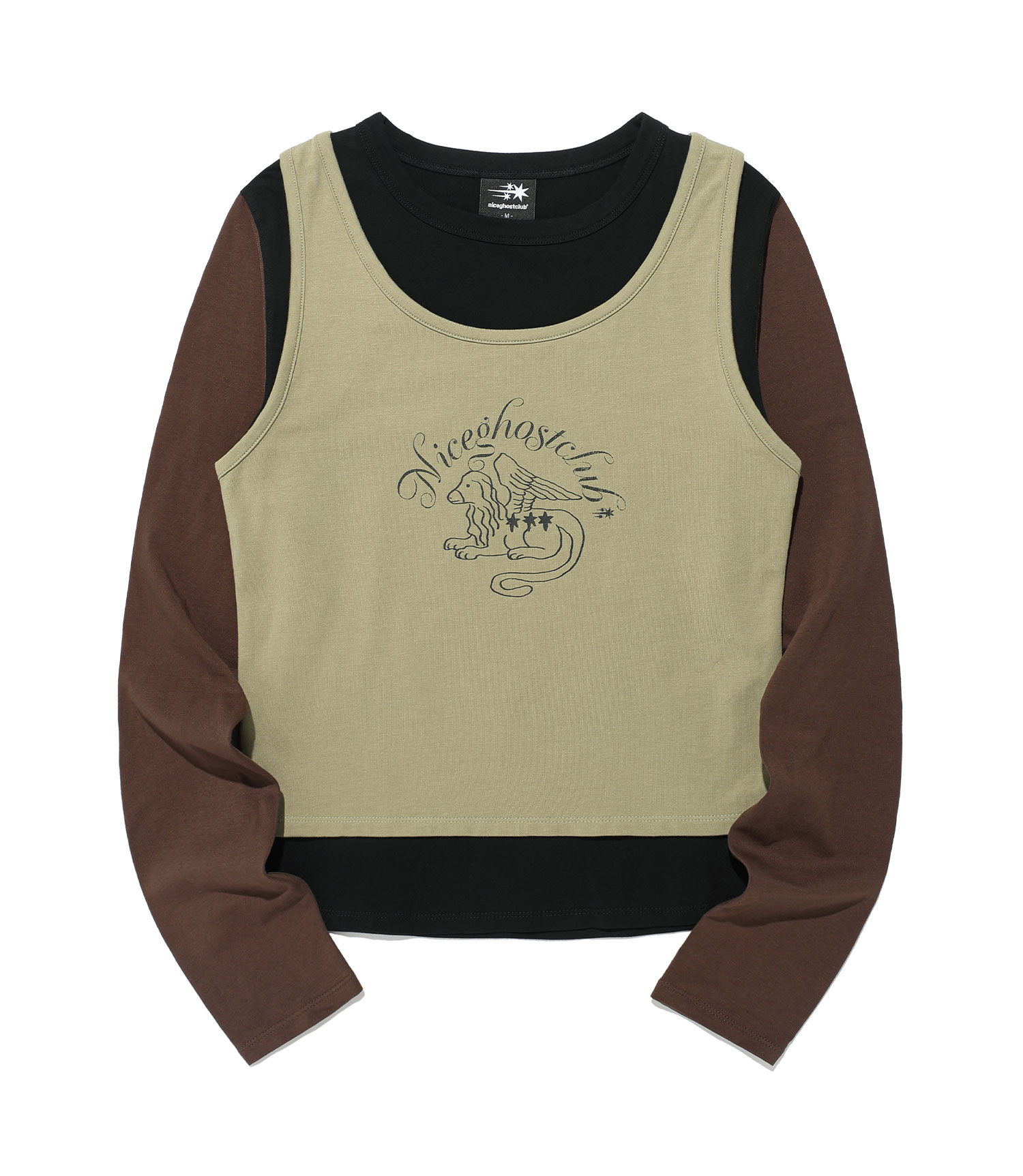 star pony sleeveles l/s tee[khaki brown]
