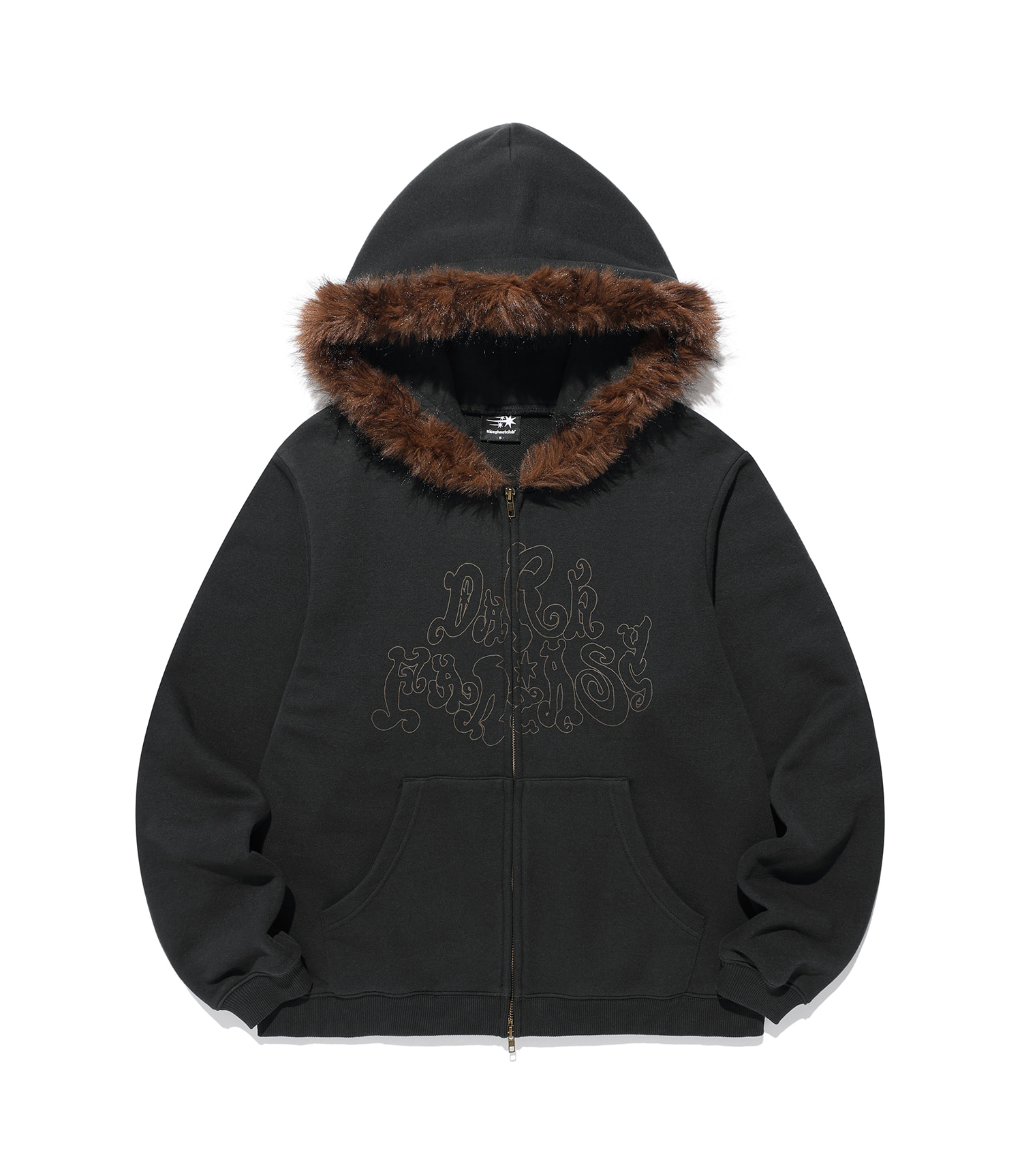 dark fantasy fur hoodie zip up[black] | ファッション通販サイト NUGU