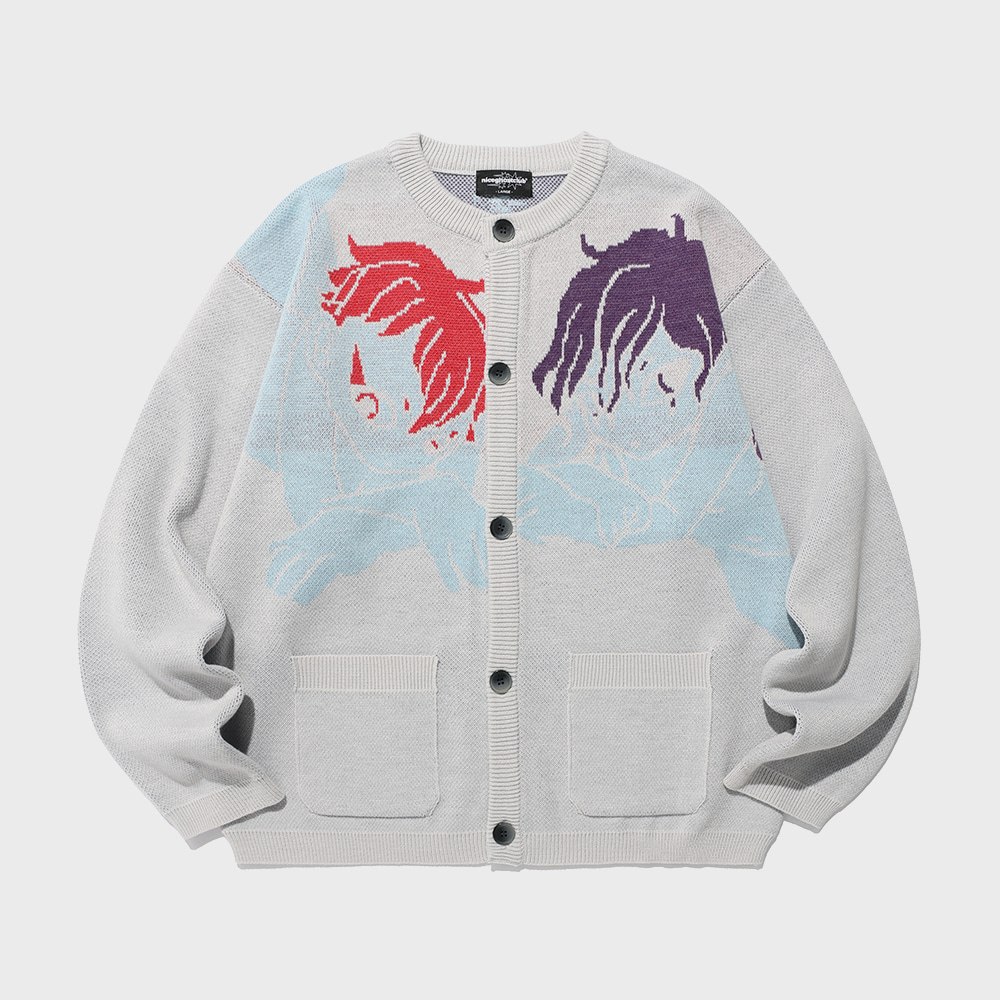 ANGELS KNIT CARDIGAN_GREY(NG2FSUK681A)