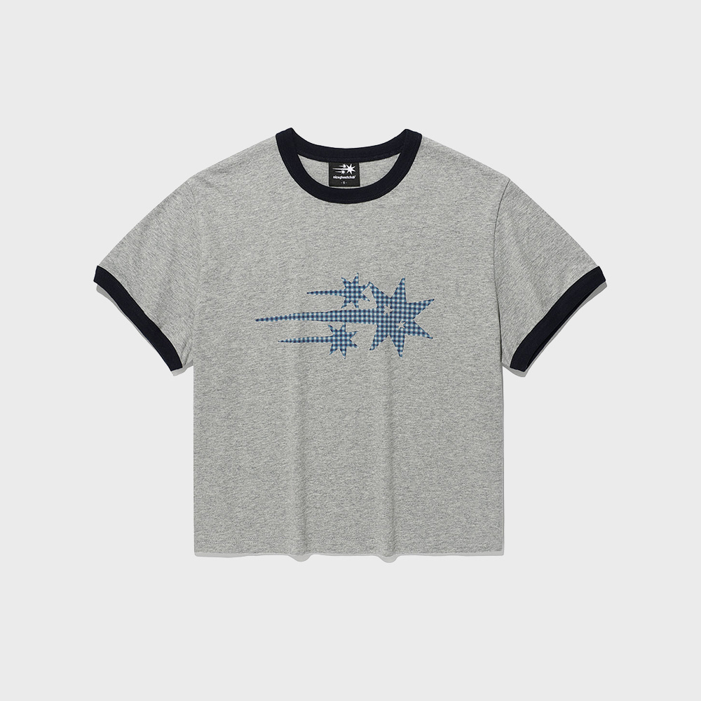 check 3star basic ringer tee[grey]