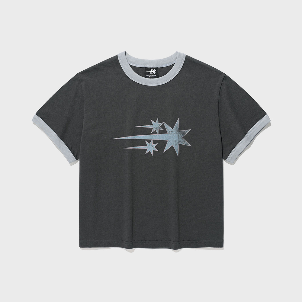 vintage 3star basic ringer tee[charcoal]