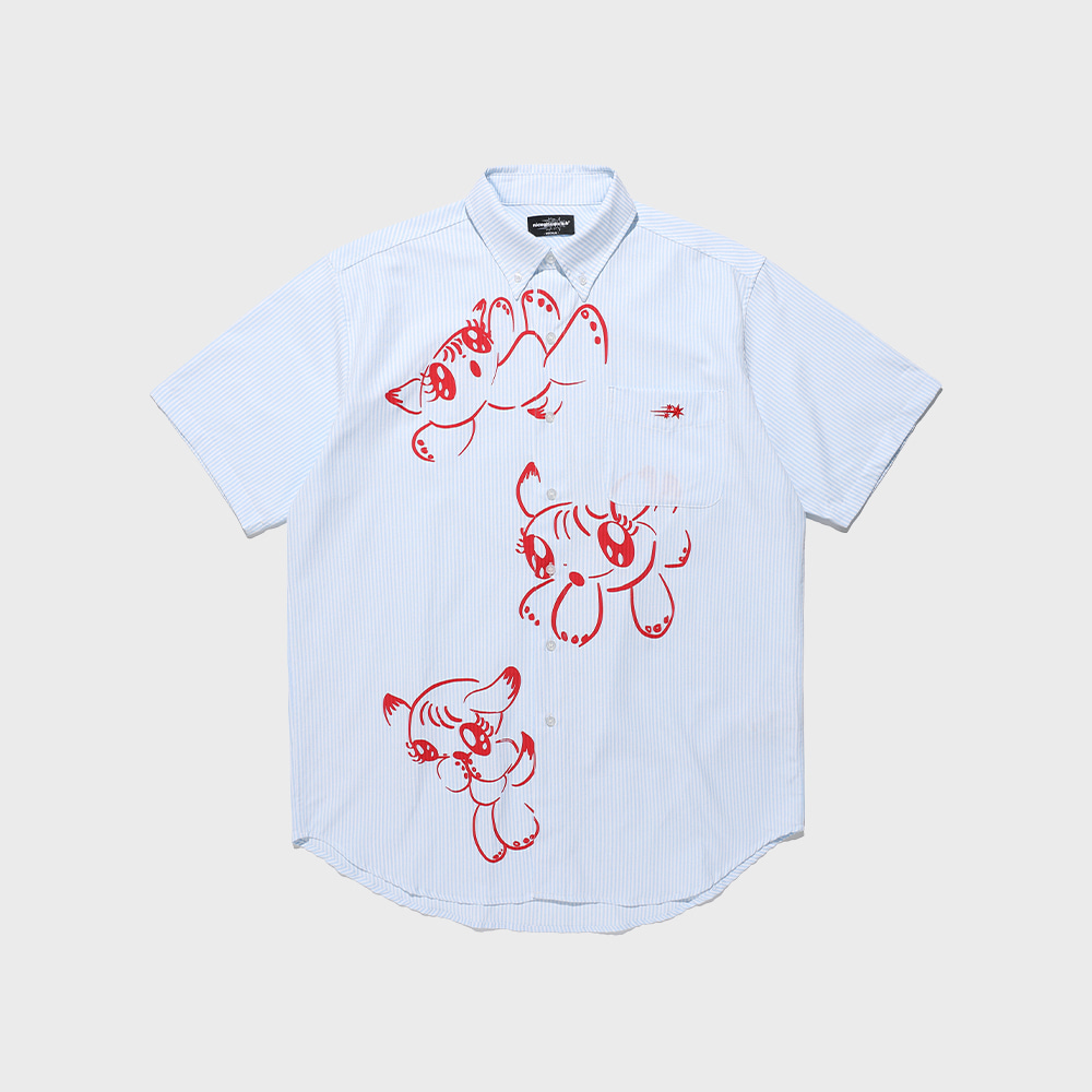 baby guardians stripe big big half shirt[blue]