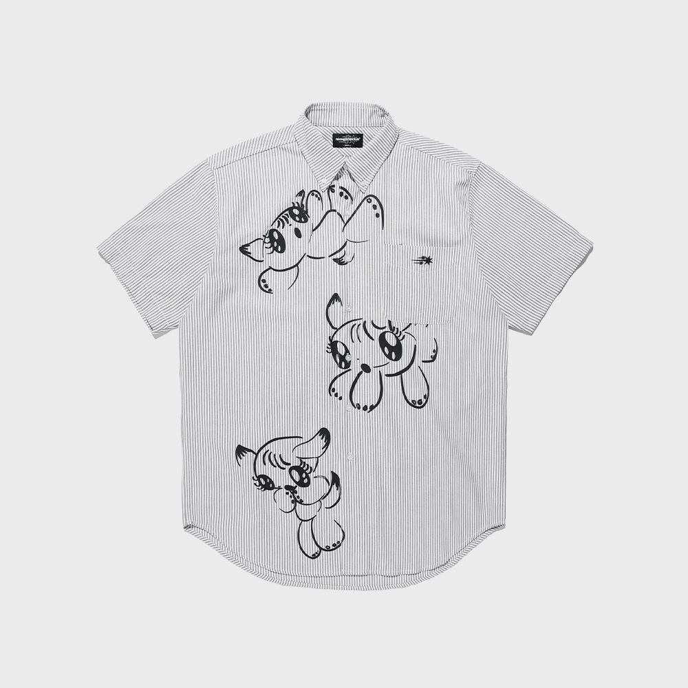 baby guardians stripe big big half shirt[grey]