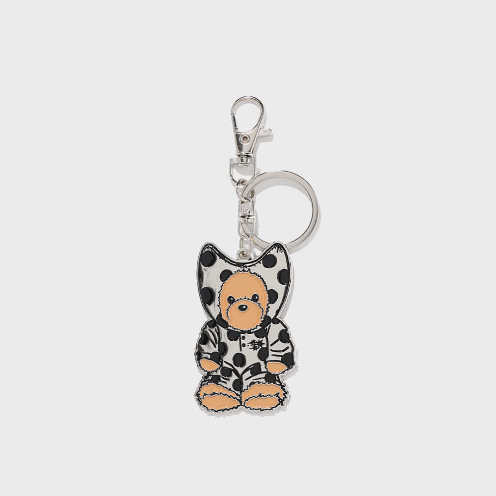devil bear doll metal key ring[silver]