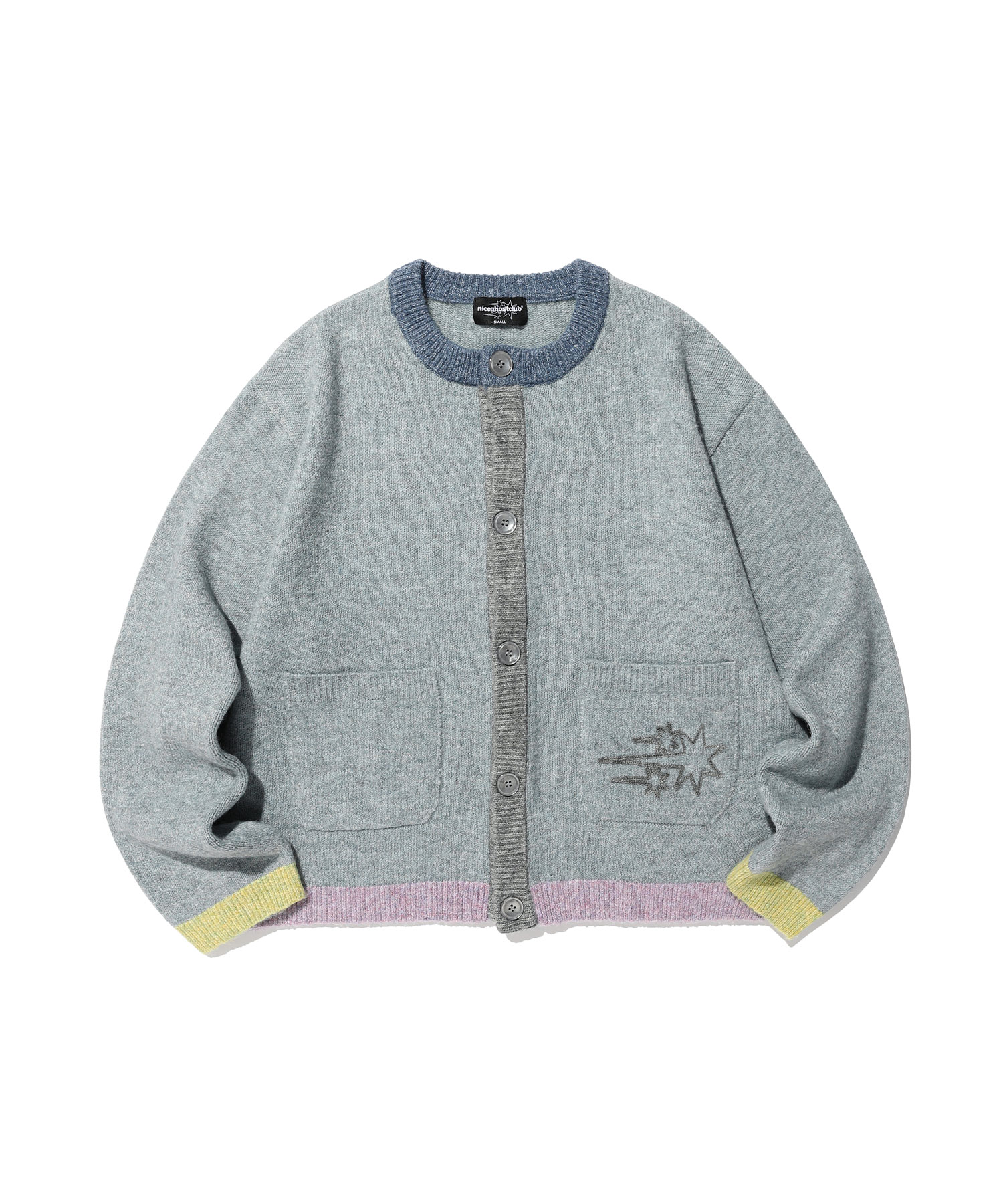 color block knit cardigan[blue]