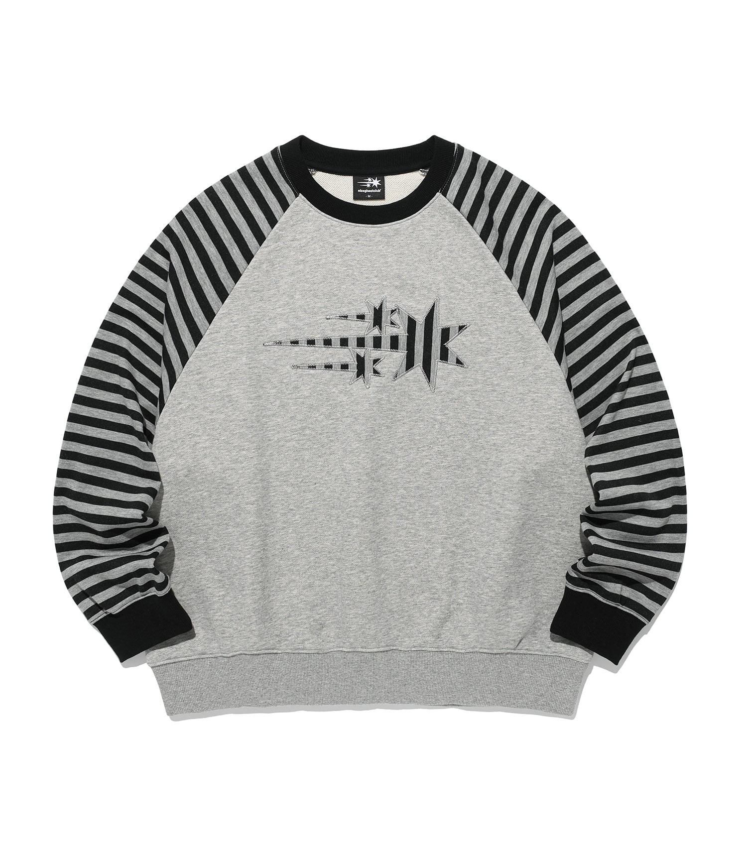 STRIPE 3STAR RAGLAN SWEATSHIRTS[GREY]
