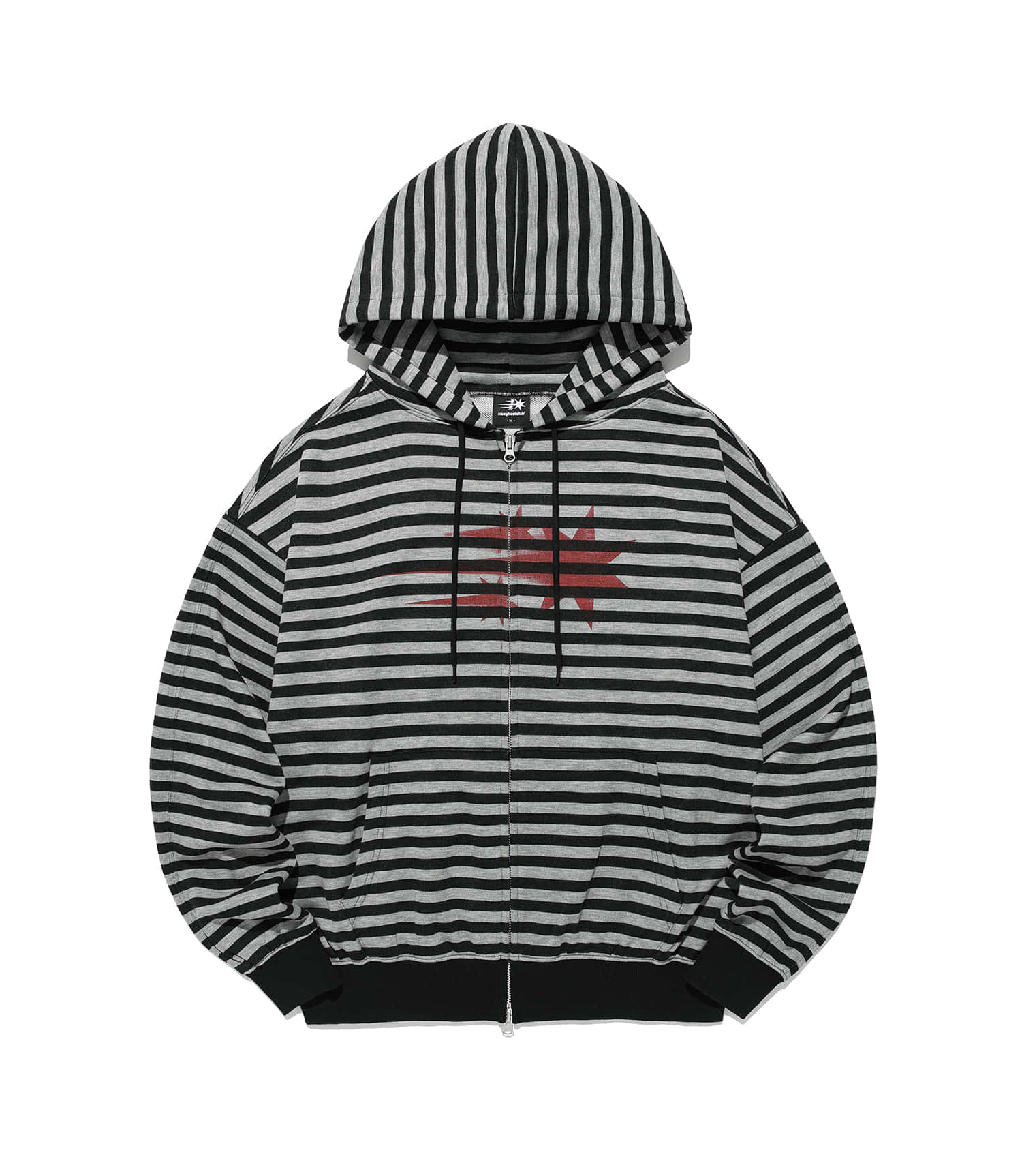 STRIPE RUSH 3STAR HOODIE ZIP UP[BLACK]