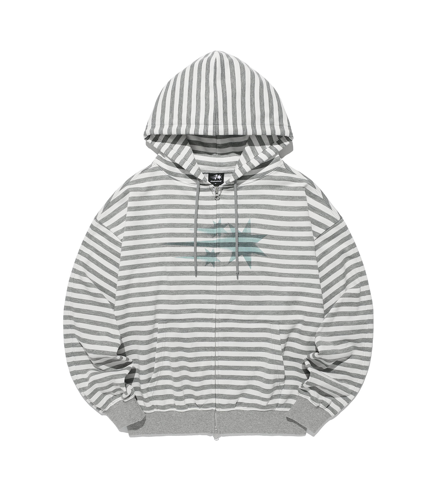 TCM stripe hooded zip-up (charcoal/black) | ファッション通販サイト