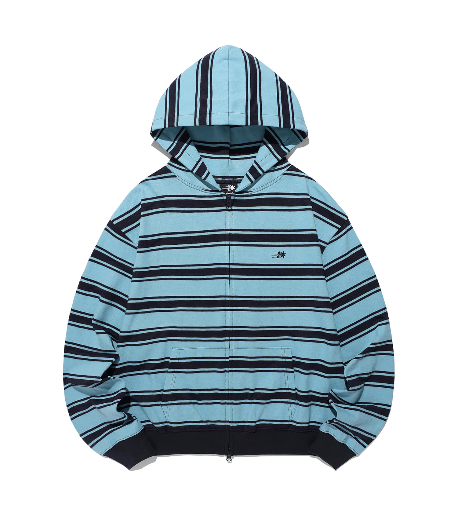 MULTI STRIPE 3STAR HOODIE ZIP UP[NAVY]