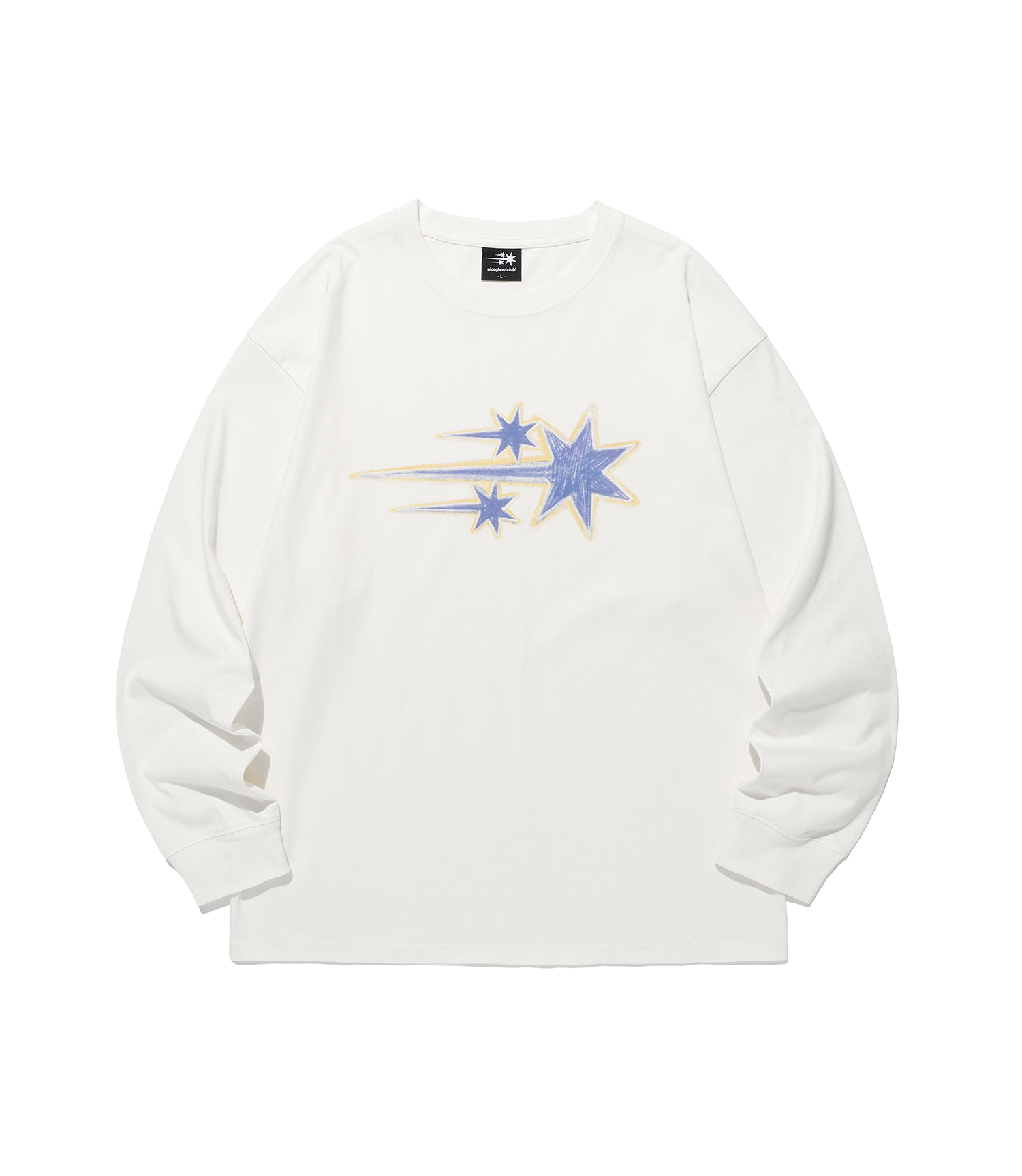 DRAWING 3STAR LS TEE[WHITE]