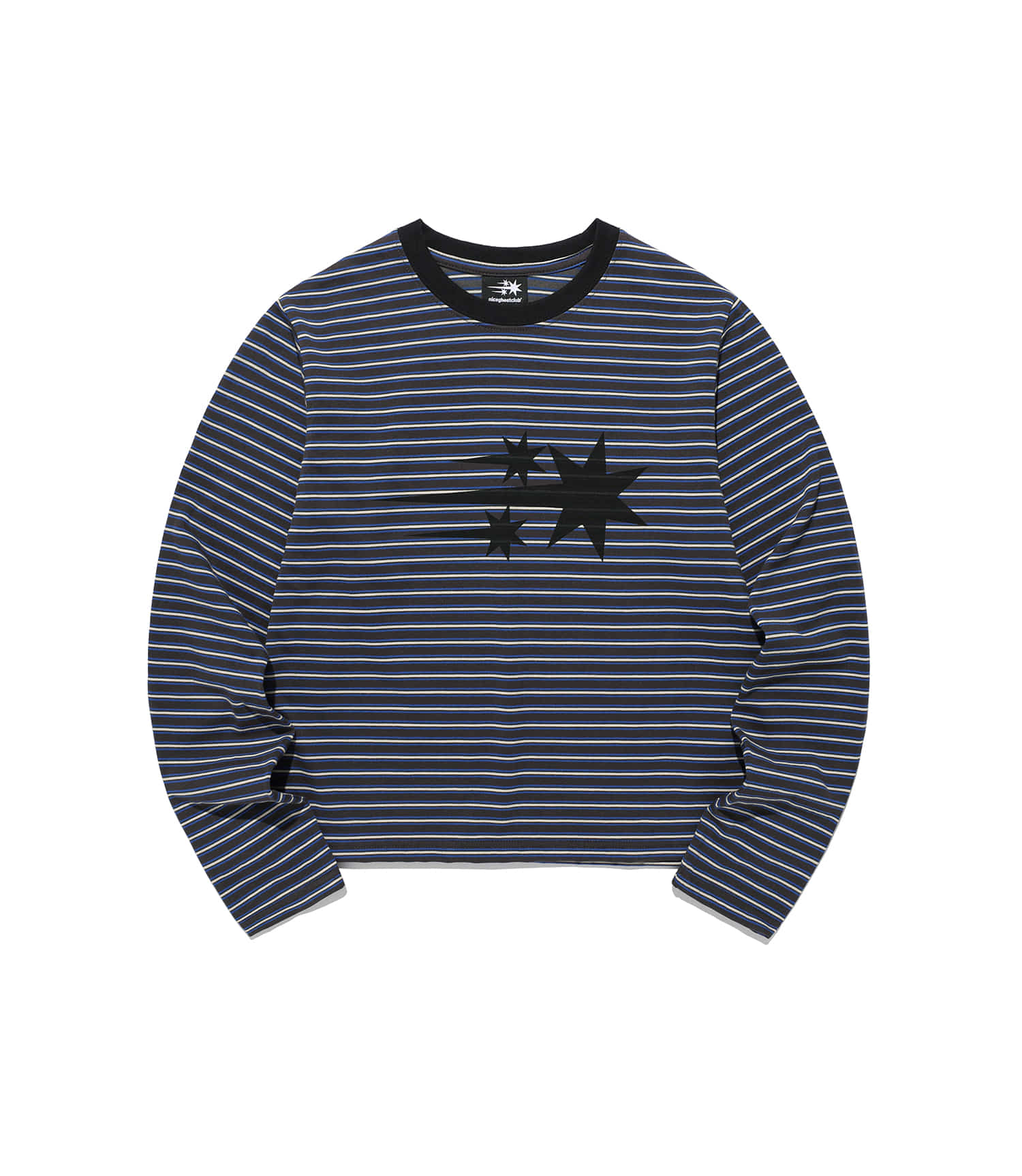 STRIPE 3STAR LS TEE[CHARCOAL]
