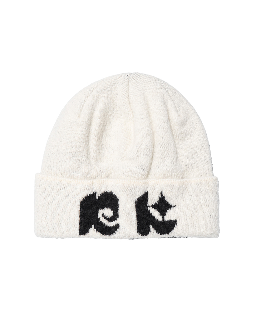 NK LOGO JACQUARD BEANIE (WHITE)
