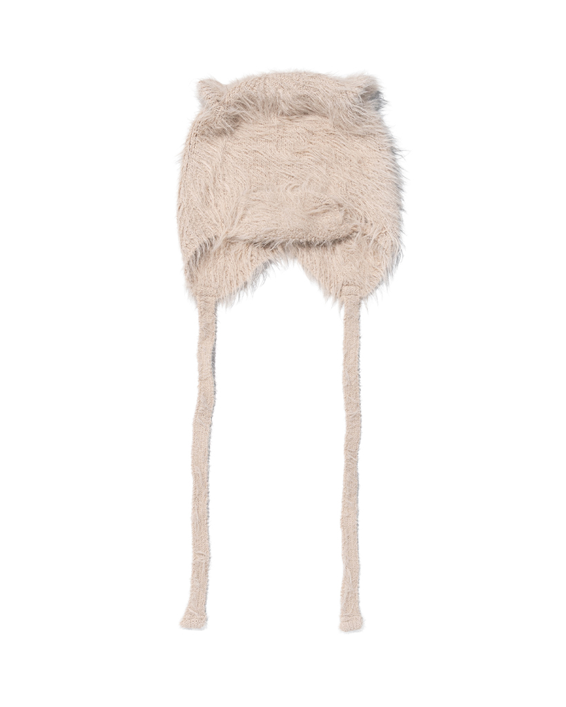 CAT EARS KNIT BEANIE (BEIGE)