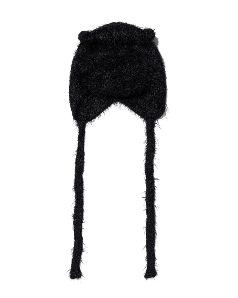 CAT EARS KNIT BEANIE (BLACK)