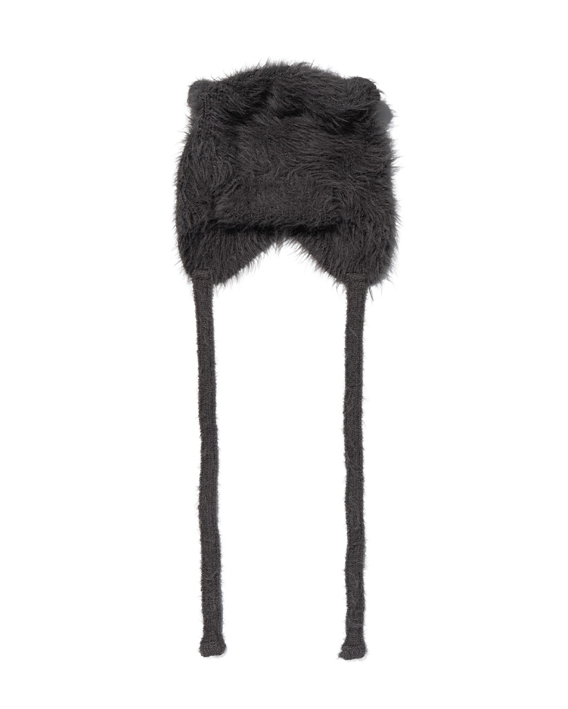 CAT EARS KNIT BEANIE (CHARCOAL)