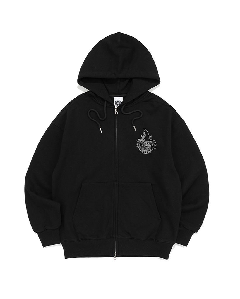 WIZARD HOOD ZIP-UP (BLACK)
