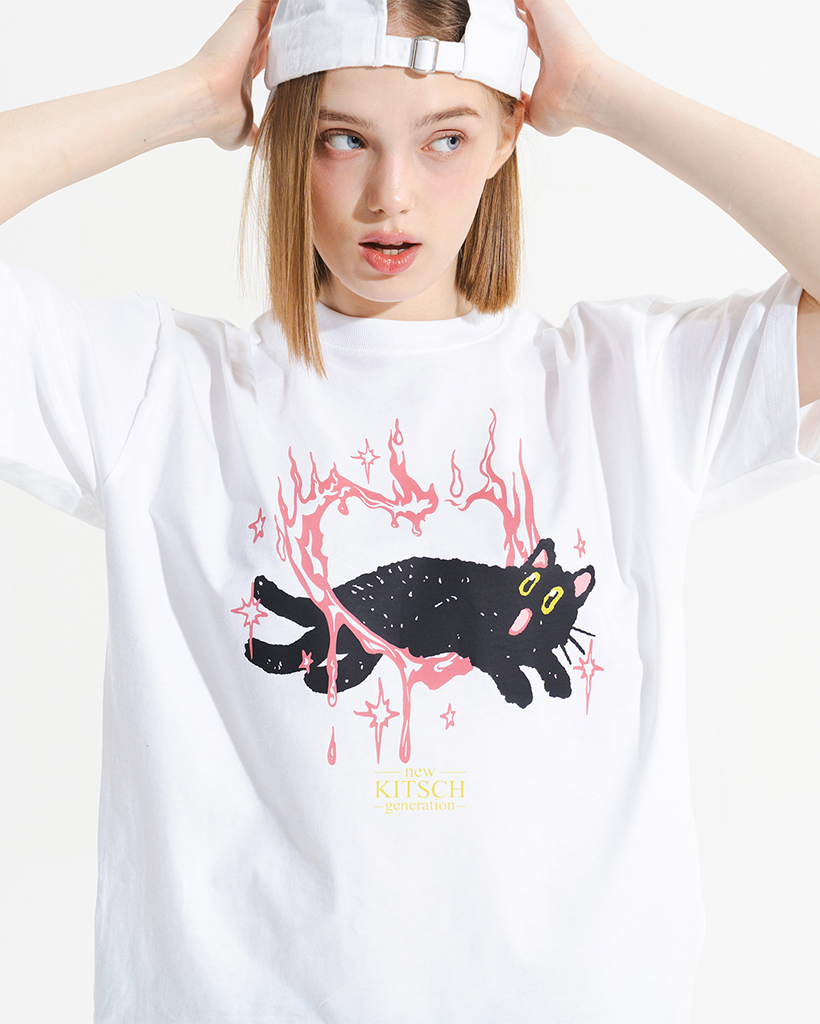Tシャツ・カットソー ITZAVIBE CAT FACES T SHIRT CAT FACES T SHIRT - ITZAVIBE | 60% - Asian Fashion Online Store