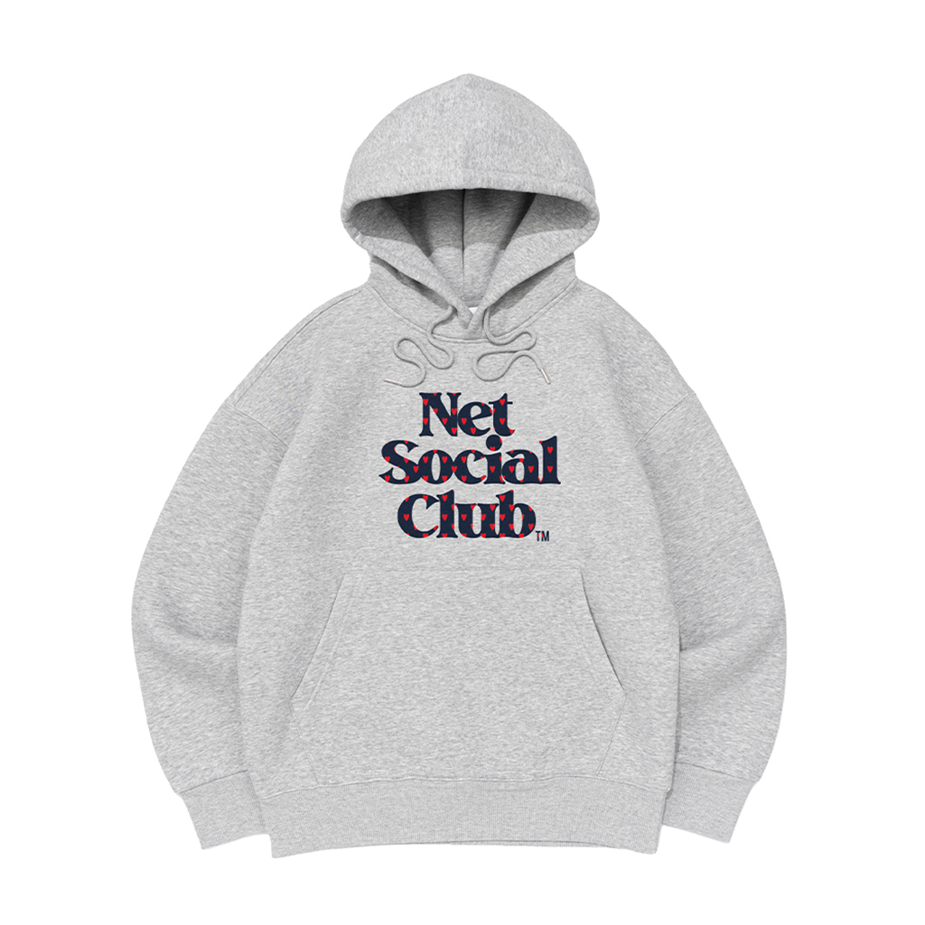 HEART LOGO BRUSHED HOOD TEE (MELANGE)