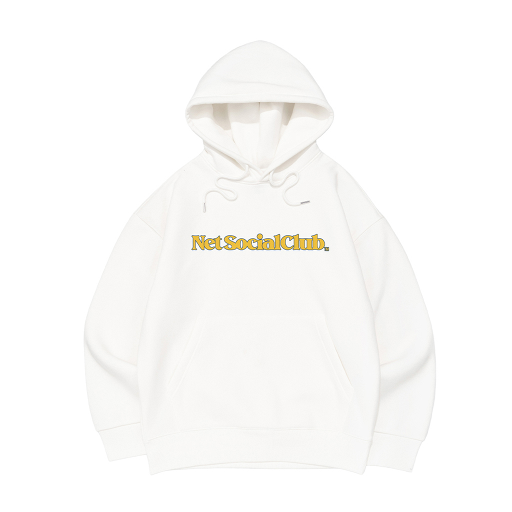 OUTLINE STRAIGHT LOGO BRUSHED HOOD TEE (IVORY)