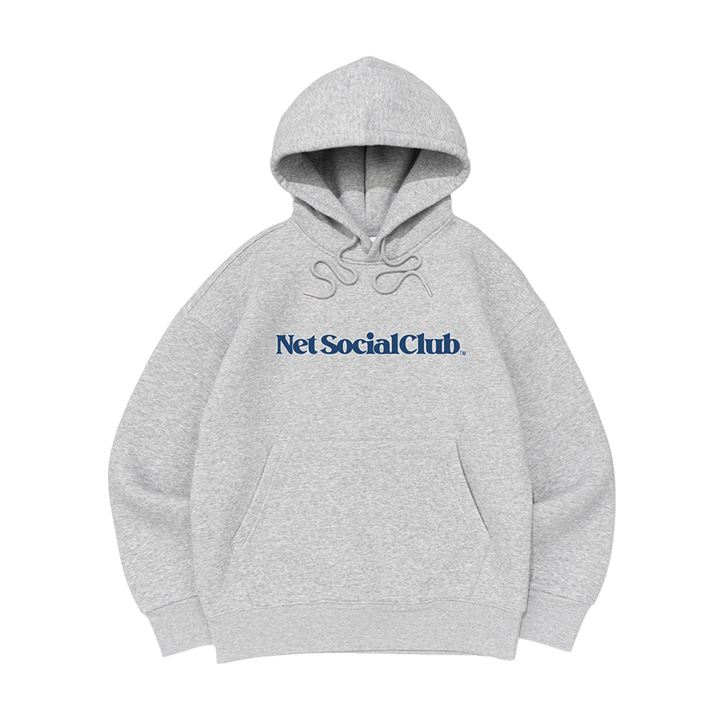 OUTLINE STRAIGHT LOGO BRUSHED HOOD TEE (MELANGE)