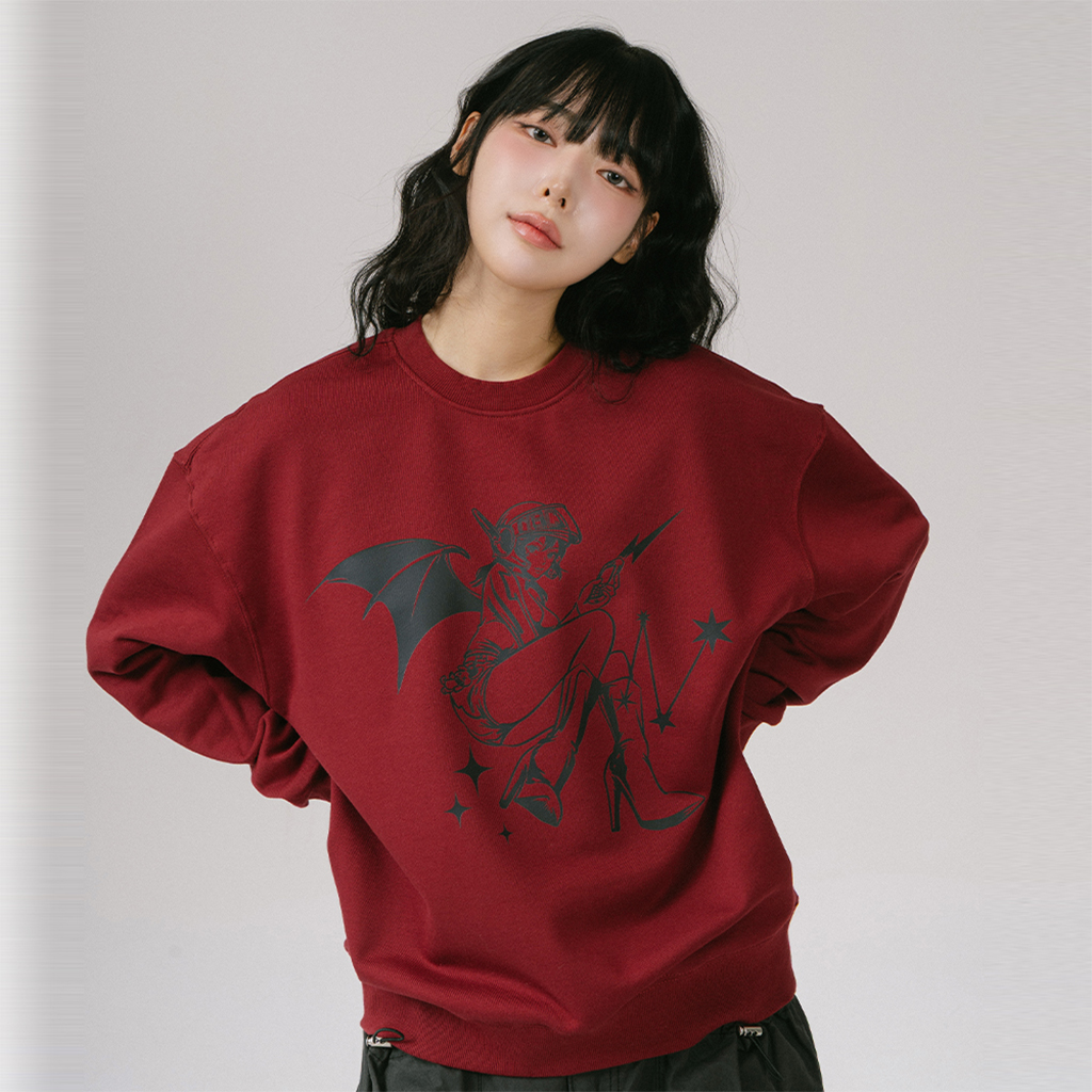 COSTUME PLAY GIRL SWEATSHIRTS (BURGUNDY)