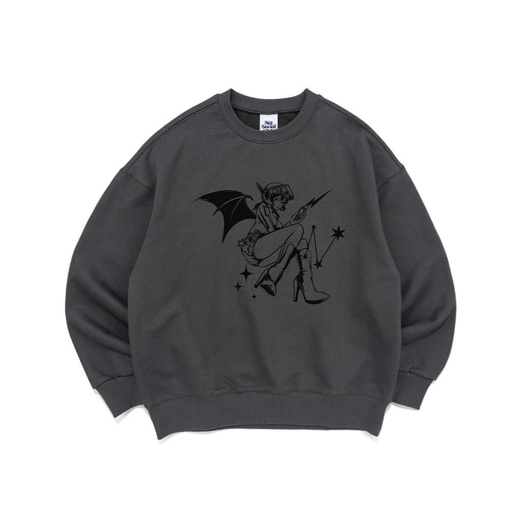 COSTUME PLAY GIRL SWEATSHIRTS (CHARCOAL)