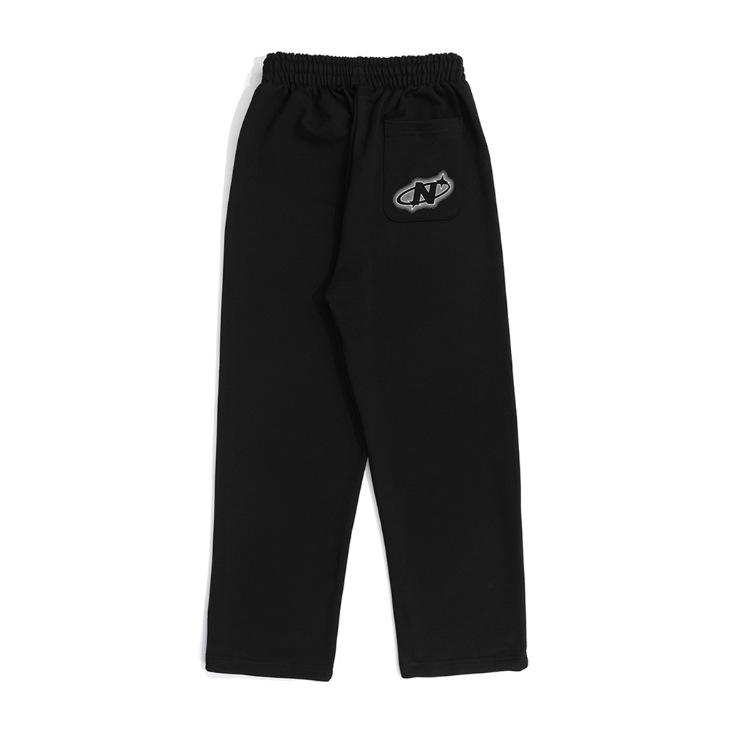 HALFTONE N LOGO STRAIGHT SWEATPANTS (BLACK)
