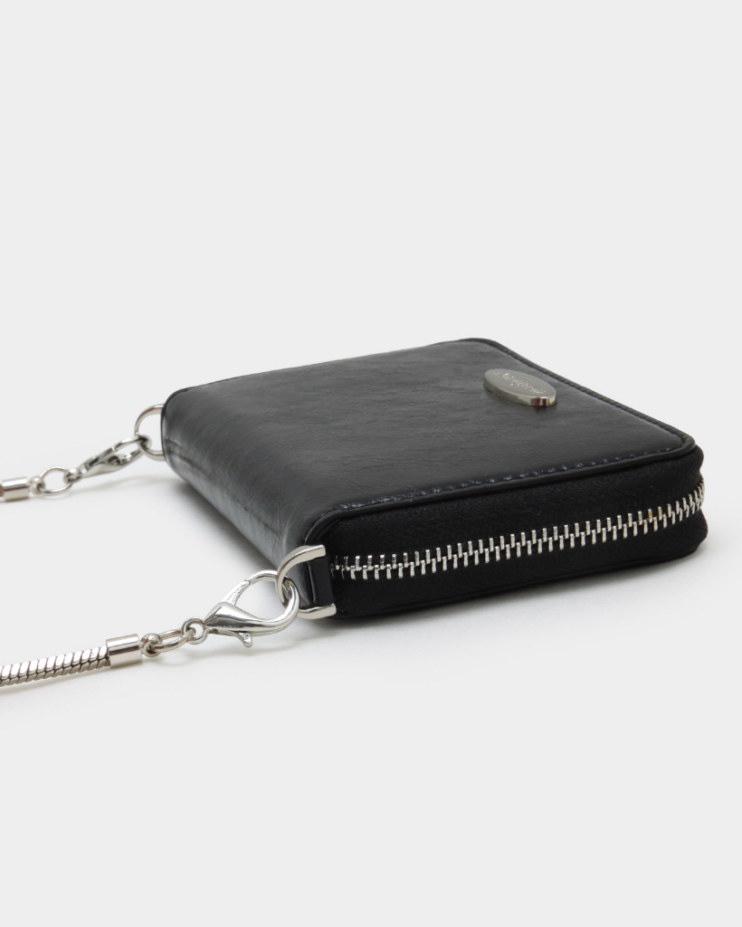 nuer Vieve Card Wallet Black Stripe/がま口 カード 財布 韓国 Restock] Vieve Card Wallet Black Stripe - nuer