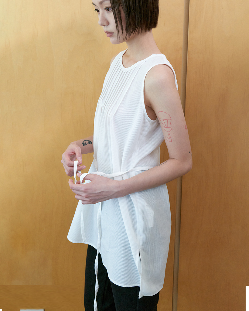 LOGO STRIPE KNIT SLEEVELESS TOP | ファッション通販サイト NUGU