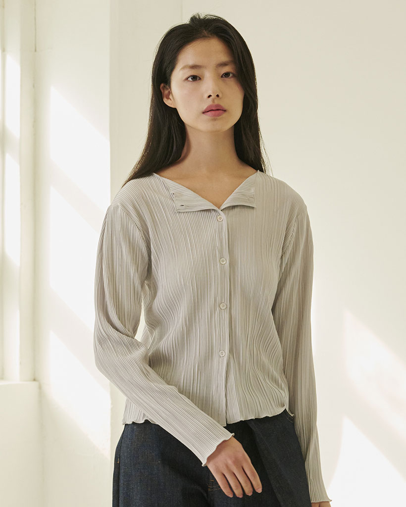 Two-Way Blouse Cardigan - L.Gray