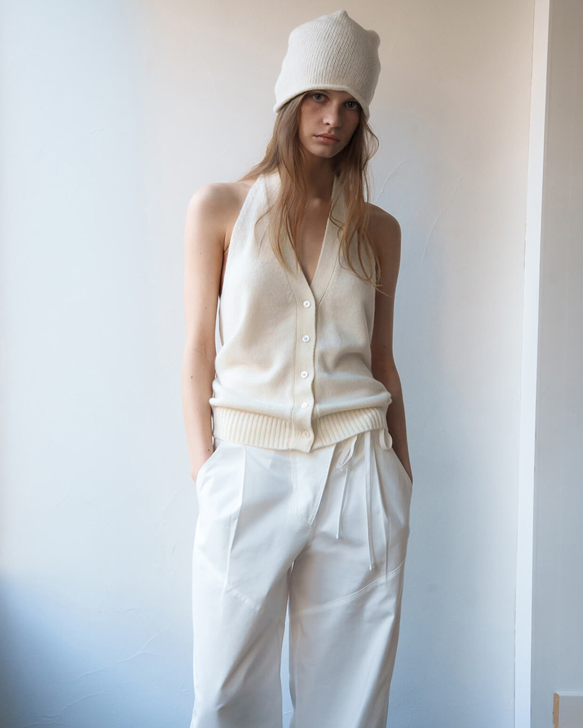 Nappe Halter Neck Knit Cream