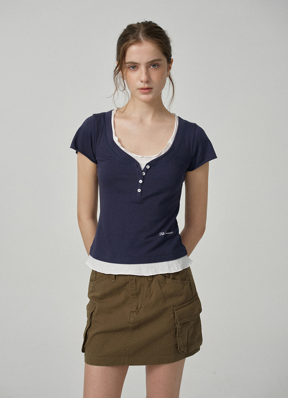 トップス Noah Noah Slim Layered Tee_Navy | ファッション通販サイト NUGU