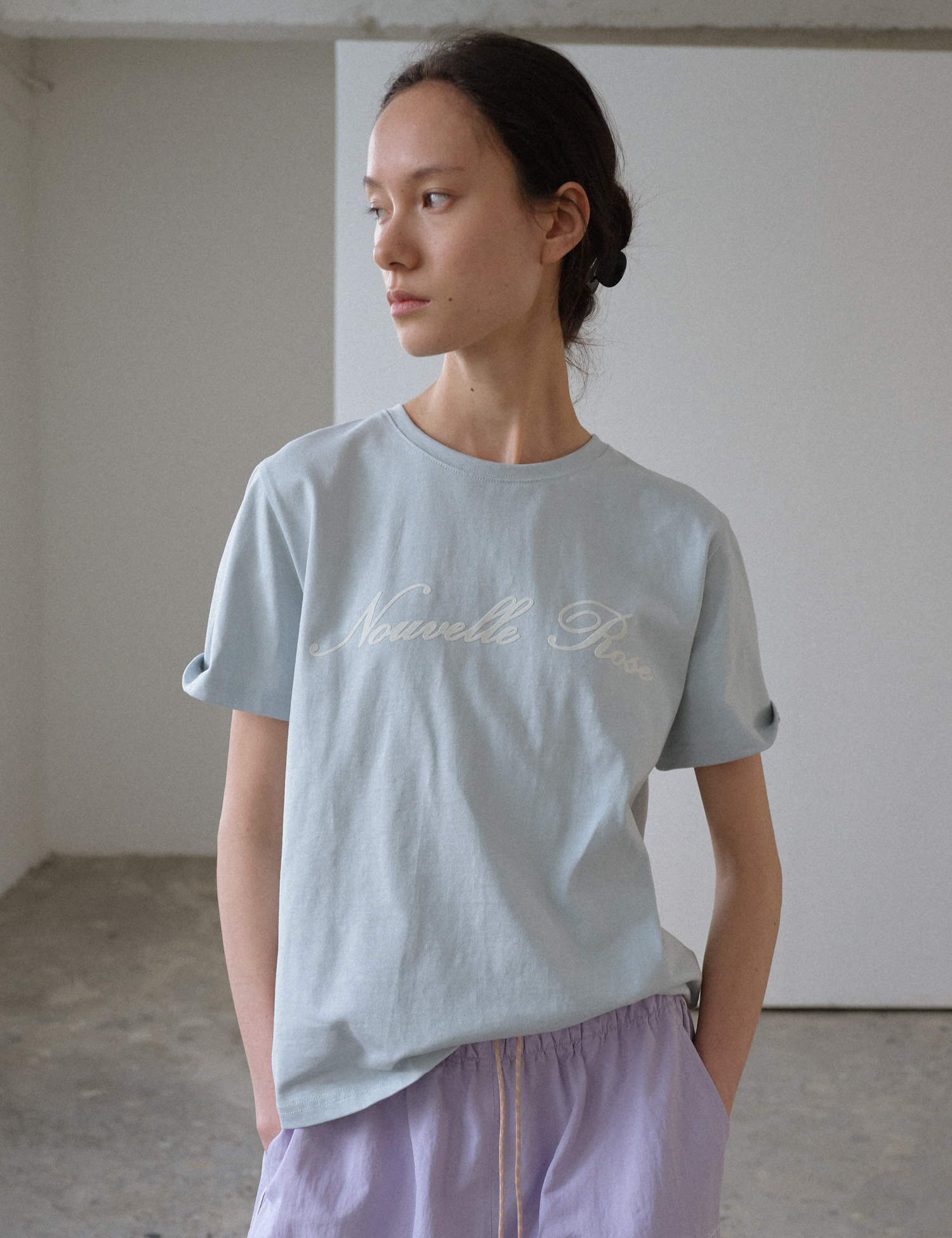 Nouvelle Rose T-Shirt (Pale Blue)