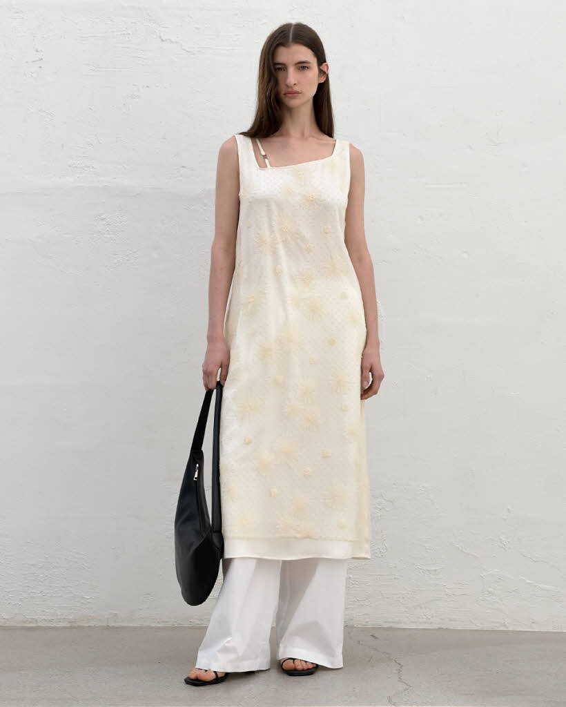 SHEER LAYERED ONEPIECE CREAM | ファッション通販サイト NUGU