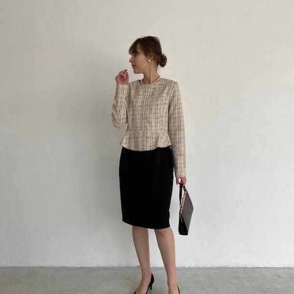 【オケージョン】tweed docking dress