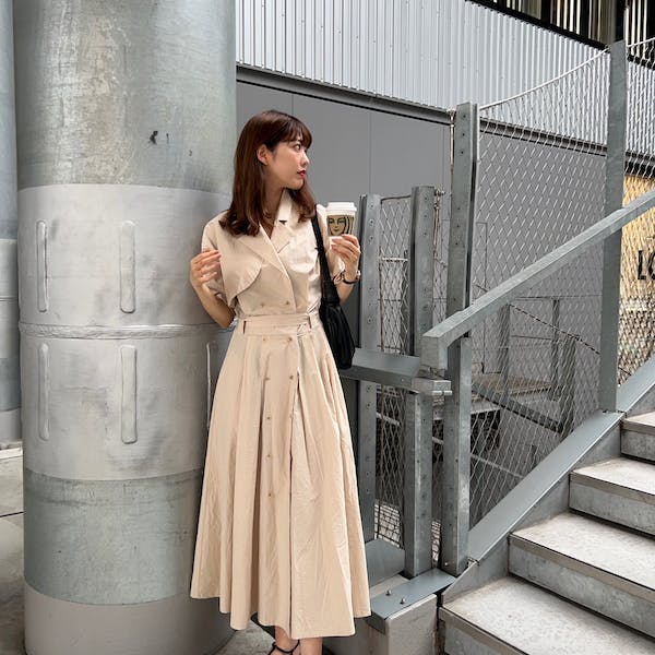 open collar shirt dress