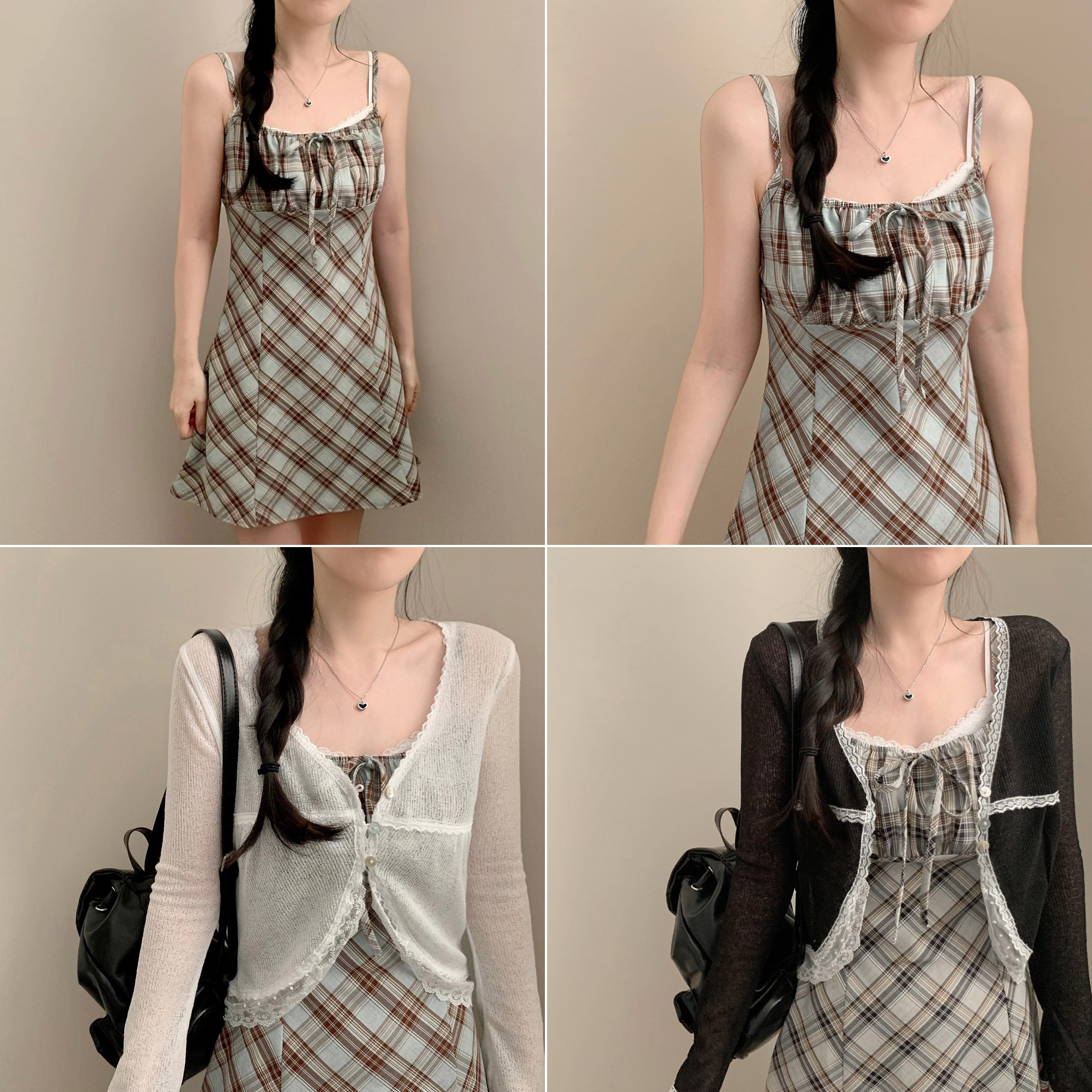 チェックy2kミニキャミワンピース | ファッション通販サイト NUGU