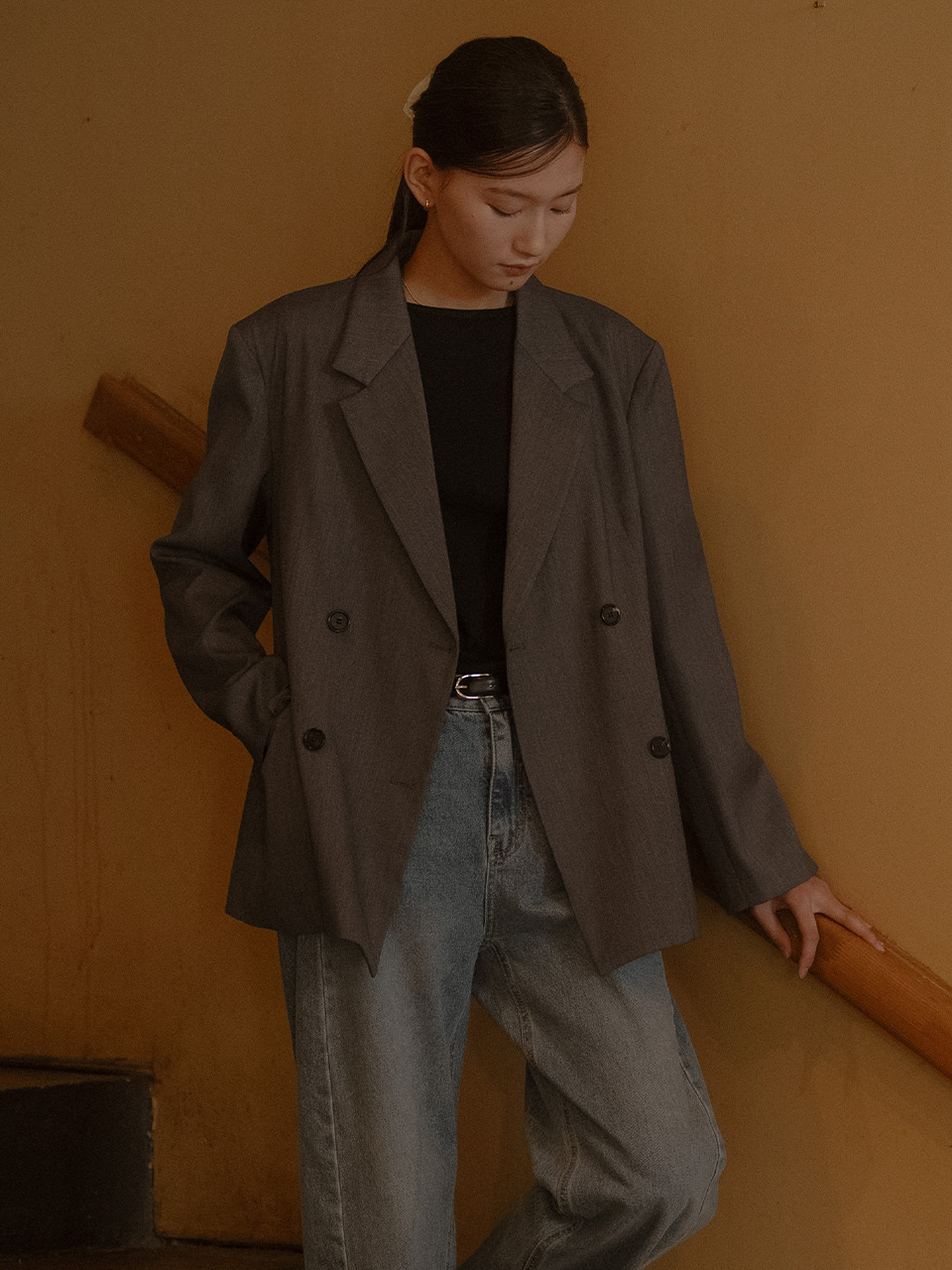 Double button jacket TIFA03JK01_Charcoal