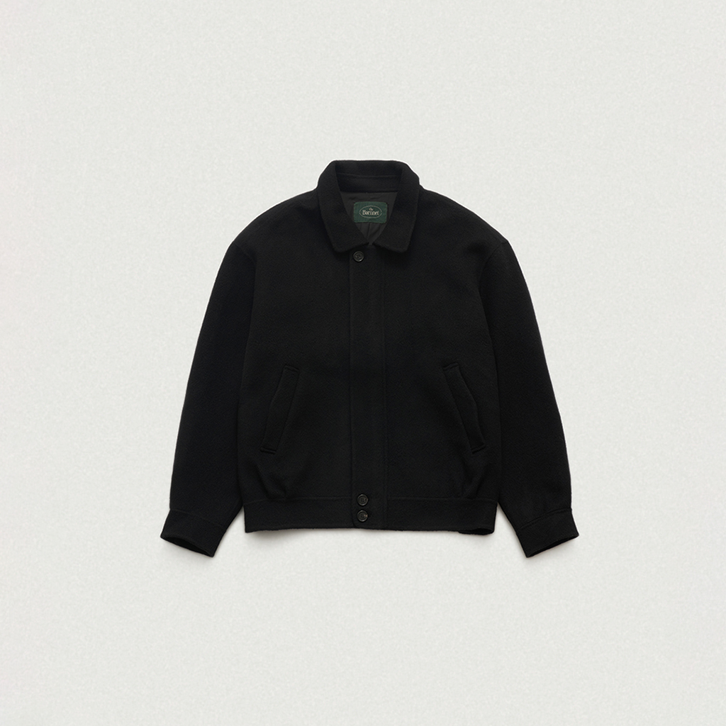 Oversized Migraner Wool Jacket - Black