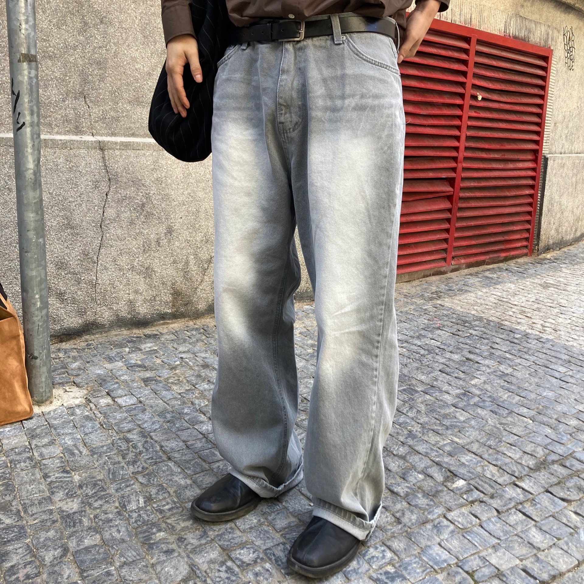 グレイッシュデニムワイドパンツ